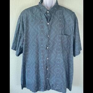 Tori Richard Men’s Hawaiian Shirt  Turquoise Brown 3XL xXXL